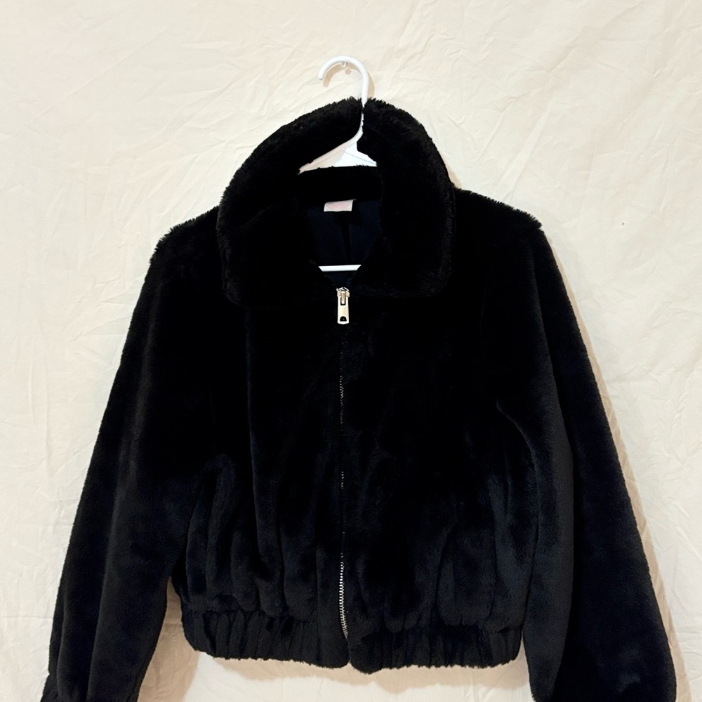 No Boundaries Black Faux Fur Coat